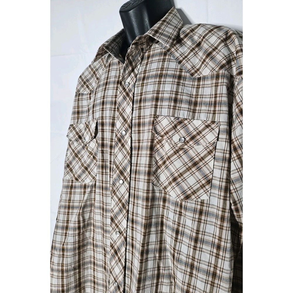 Roper Plaid Western Pearl Snap Shirt Size XXL